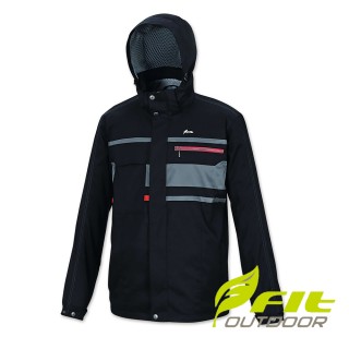 【Fit 維特】男-輕量防風防潑水保暖外套-經典黑 IW1301-79(保暖外套/連帽外套/風衣/衝鋒衣)