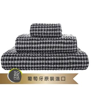 【Sorema 舒蕾馬】城市旅人毛巾LONDON-黑白 50x100cm 立體格紋雪紡織法 輕透速乾(★五星級飯店風格★)