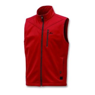 【Fit 維特】男-Softshell防風超潑水保暖背心-磚紅色 FW1401-27(保暖外套/連帽外套/風衣/衝鋒衣)