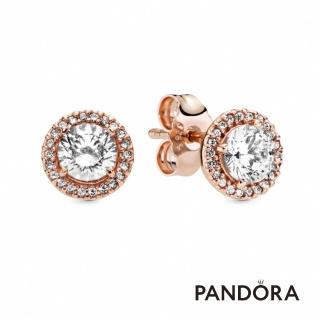 【Pandora官方直營】璀璨圓型鋯石針式耳環-絕版品