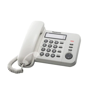 【Panasonic 國際牌】經典有線電話機(KX-TS520 時尚白)+數位高頻無線電話(KX-TG1611 奶油白)