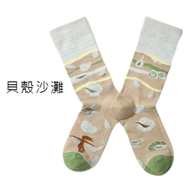 【OT SHOP】男女款棉質創意油畫藝術風中筒襪 M1098(街頭穿搭 創意油畫  學生襪 運動風 襪子)