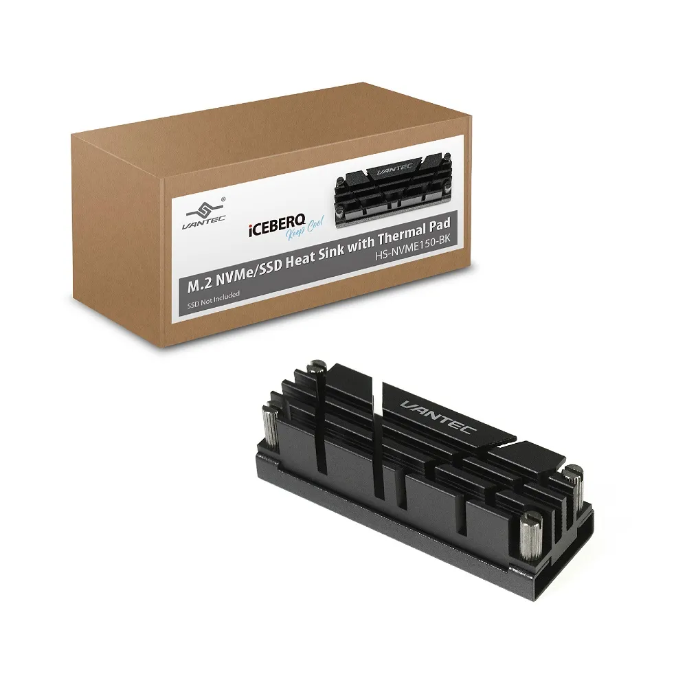 【Vantec 凡達克】ICEBERQ M.2 NVMe/SSD散熱組-黑色(HS-NVME150-BK)