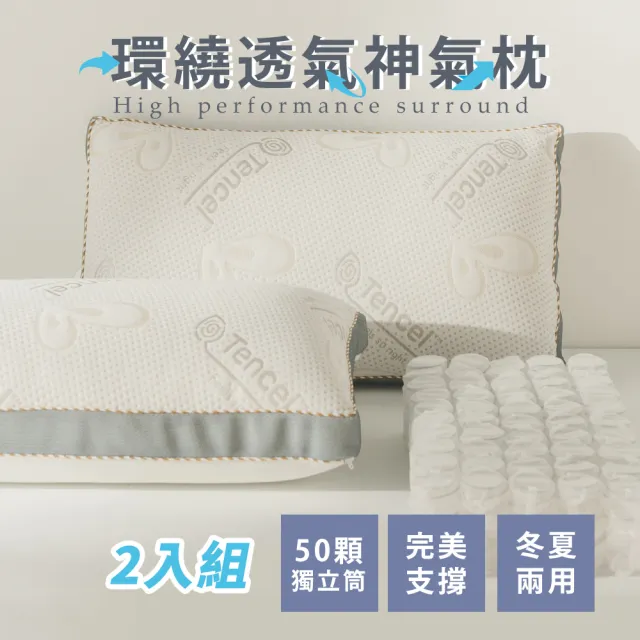 【絲薇諾】MIT環繞透氣神氣枕/獨立筒枕(2入組)