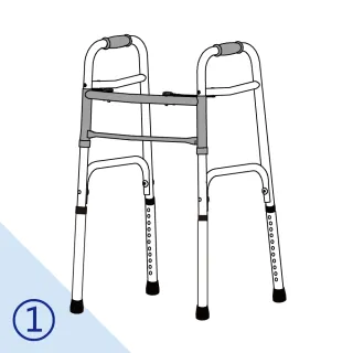 【感恩使者】助行器 - 健步助行器 四腳皆橡膠止滑腳套 ZHCN1921-1 機械式助行器(ㄇ字型)