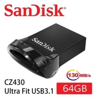 【SanDisk 晟碟】全新版 64GB Ultra Fit USB3.1 隨身碟(原廠5年保固 130MB/s)