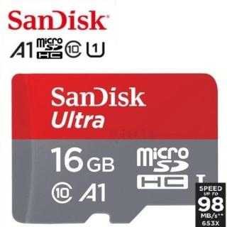 【SanDisk 晟碟】[升級版]Ultra microSDHC UHS-I A1 16GB記憶卡98MB/s(16G Micro Sd 記憶卡)