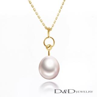 【D&D JEWELRY】心之圓點天然珍珠項鍊 925銀(藕紫-黃Ｋ)