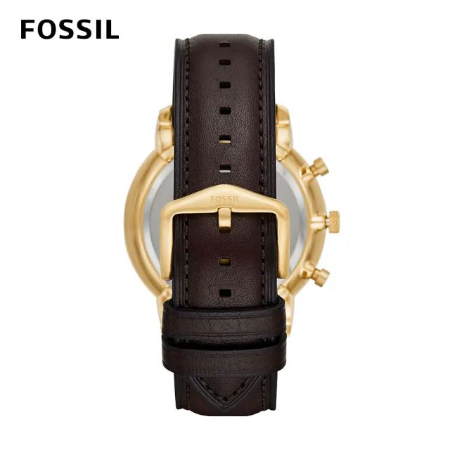【FOSSIL 官方旗艦館】Neutra新雅仕計時棕色真皮指針手錶 44 mm FS5763