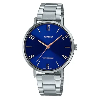 【CASIO 卡西歐】簡約時尚女錶 不鏽鋼錶帶 日常生活防水 LTP-VT01D(LTP-VT01D-2B2)