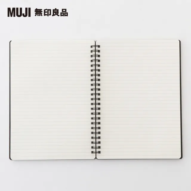 【MUJI 無印良品】上質紙雙環筆記本/6mm橫線.附帶/80張.A6