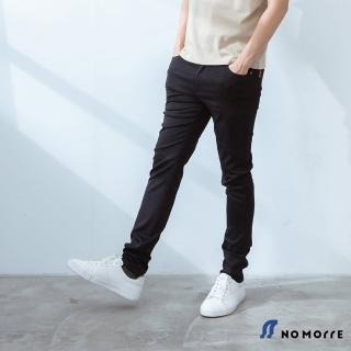 【NoMorre】黑色休閒褲 黑色長褲 超彈力 輕薄尼龍 窄管褲 M-3L 臺灣現貨 #5486(黑色)