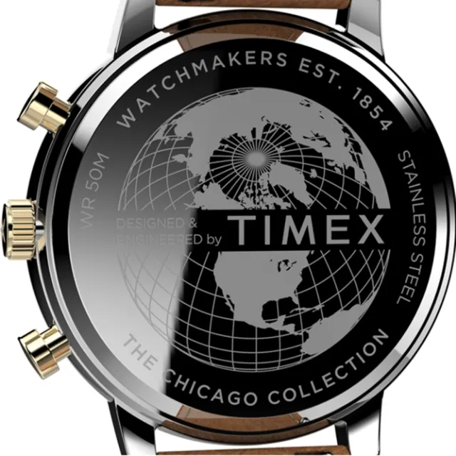 【TIMEX】天美時 風格系列 三眼雅仕手錶(深藍/金銀/棕 TXTW2U39000)