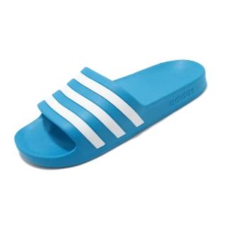 【adidas 愛迪達】拖鞋 Adilette Aqua 運動休閒 男鞋 愛迪達 三線 基本款 日常 藍 白(FY8047)