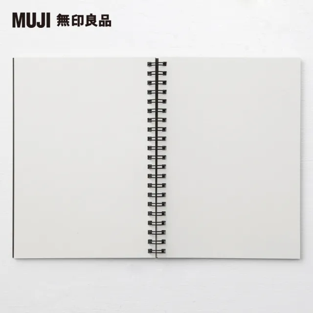 【MUJI 無印良品】雙環筆記本/空白/80張.A5.米