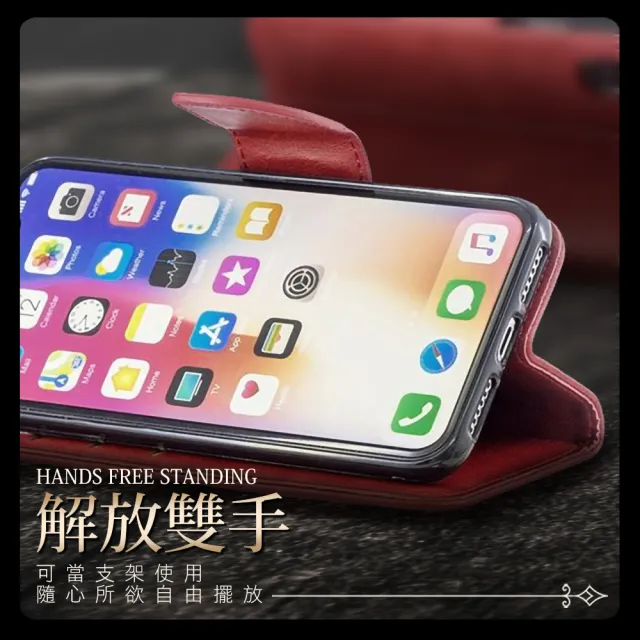 iPhone XR 復古素色可插卡翻蓋磁吸手機皮套支架手機保護殼(iPhoneXR手機殼 iPhoneXR保護殼)