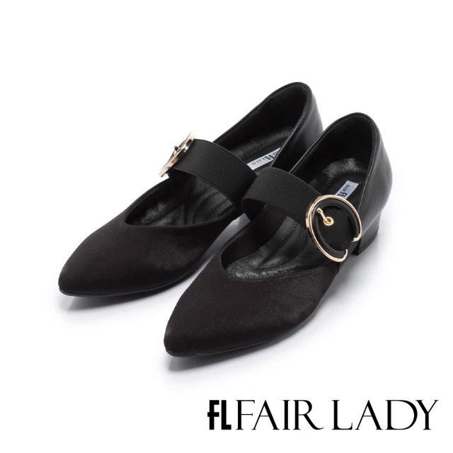 【FAIR LADY】芯太軟  腰帶裝飾瑪莉珍鞋(黑、602370)