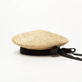 【米蘭精品】現貨+預購 草帽貝雷帽(手工編織飄帶蝴蝶結防曬情人節生日聖誕節交換禮物女帽子3色73zr56)