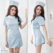 【愛衣朵拉】純白色護士服 角色扮演 氣質側扣式洋裝(水藍色/粉紅色/白色)