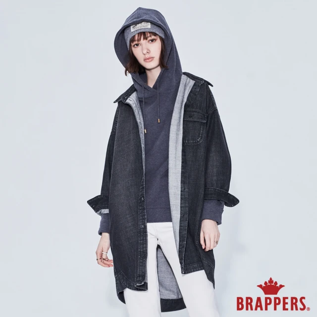 BRAPPERS 女款 長寬版襯衫外套(灰黑)