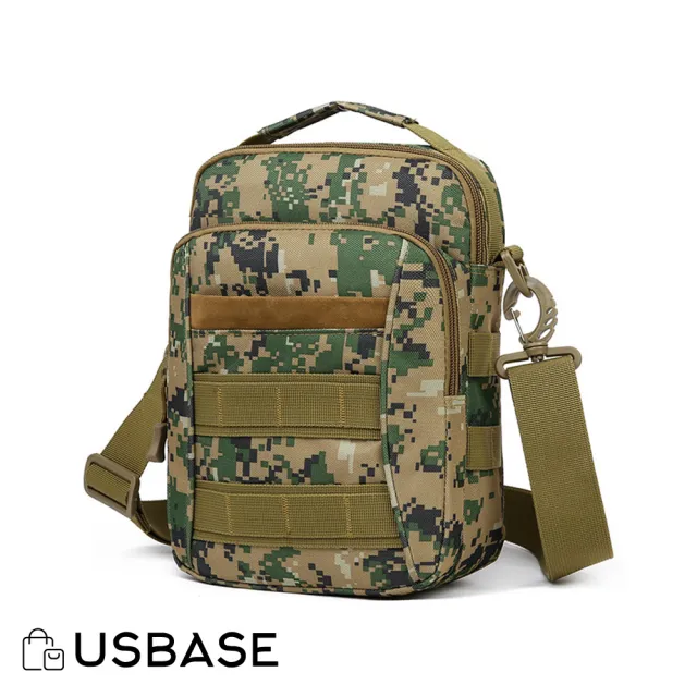 【USBASE】輕裝大容量多隔層迷彩單肩包/斜背包(叢林迷彩)