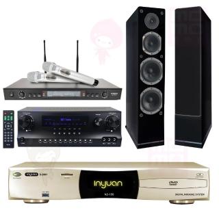 【音圓】S-2001 N2-150+DW-1+SR-928PRO+AS-168黑色(點歌機4TB+擴大機+無線麥克風+喇叭)