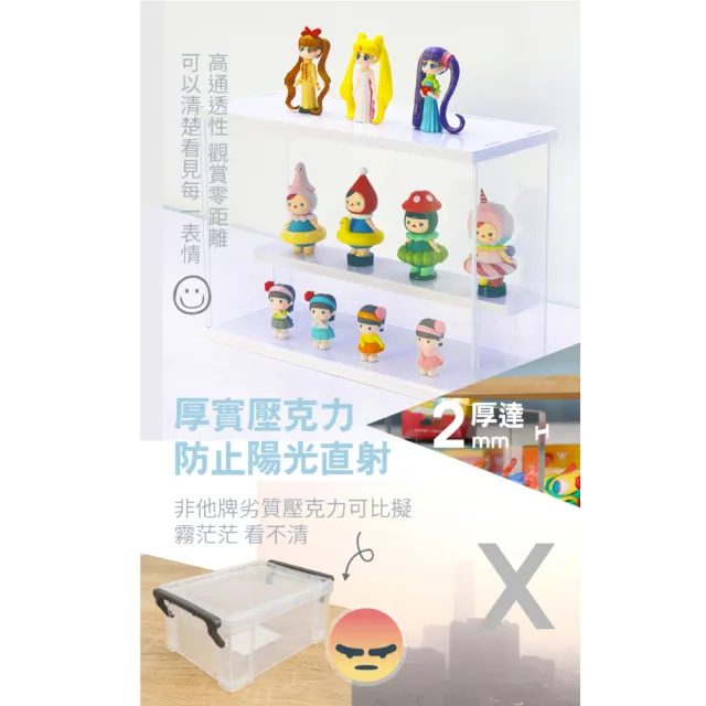 【慢慢家居】可疊加-DIY高透壓克力模型收納展示櫃-2入(公仔櫃 模型櫃)