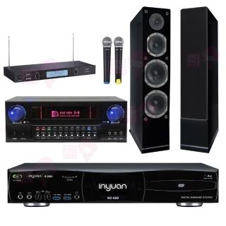 【音圓】S-2001 N2-550+KARMEN X8+TR-9688+AS-168黑色(點歌機4TB+擴大機+無線麥克風+喇叭)