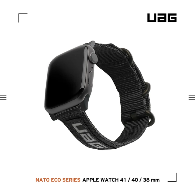 【UAG】Apple Watch 38/40/41mm Nato環保錶帶-黑(UAG)