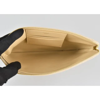 【CELINE】CELINE C CHARM金字LOGO牛皮2卡拉鍊手拿包(多色)