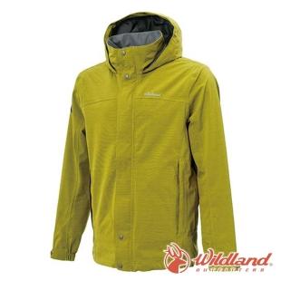 【Wildland 荒野】男 單件防水透氣外套-芥末黃 W3912-40(戶外/彈性/保暖/連帽外套)