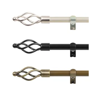 【Home Desyne】台灣製15.7mm流動時空 北歐伸縮窗簾桿架(122-213cm)