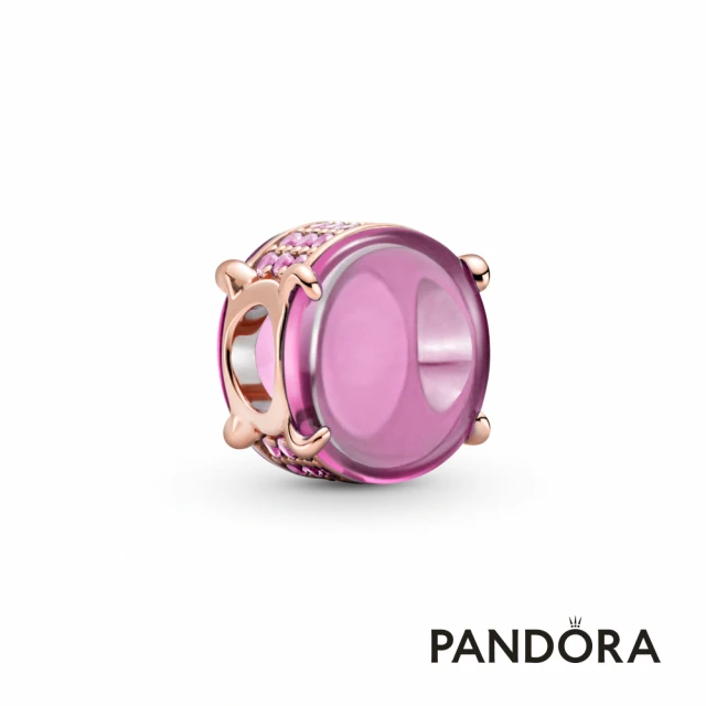 【Pandora官方直營】粉紅橢圓寶石串飾-絕版品