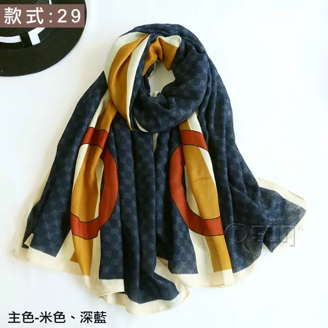 【Osun】天然棉麻印花秋冬款保暖圍巾披肩絲巾(多款可選/CE373)