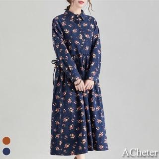 【ACheter】暖陽花仙子細絨棉寬鬆洋裝#108507(2色)