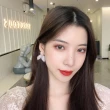 【MISS KOREA】韓國設計S925銀針兩戴法魚尾水晶花朵耳環(白)