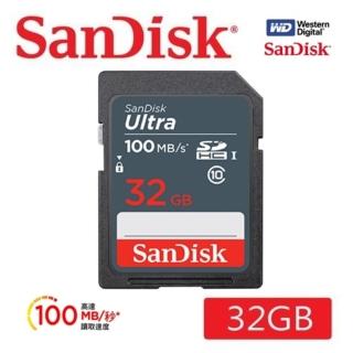 【SanDisk 晟碟】32GB UltraSDHC 100MB/s升級 C10 UHS-I 高CP SD卡(升速版 100MB/s 7年保固)