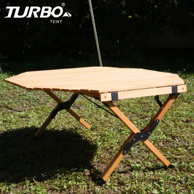 【Turbo Tent】超寬版 八角櫸木桌90cm(木頭 蛋捲桌)