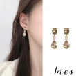 【INES】韓國設計S925銀針復古水滴珍珠造型耳環