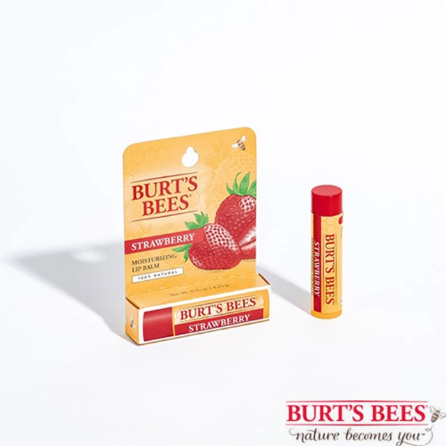 【BURT’S BEES】草莓護唇膏2入(護唇膏/蜜蜂爺爺/天然有機/小蜜蜂/天然/)