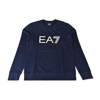 【EMPORIO ARMANI】EMPORIO ARMANI EA7字母LOGO純棉長袖運動T恤(S/M/L/XL/深藍)