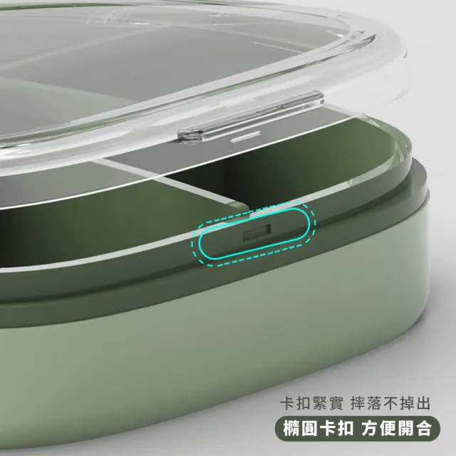 【藥品收納】簡約風便攜式迷你收納6格收納盒(隨身藥盒 飾品盒 密封盒 分裝藥盒 保健 零件盒 防塵盒 旅行)