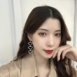 【MISS KOREA】韓國設計S925銀針不對稱美鑽桃心長款流蘇珍珠耳環
