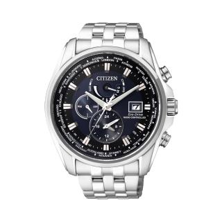 【CITIZEN 星辰】Eco-Drive 光動能電波三眼計時手錶 送行動電源 開學(AT9031-52L)