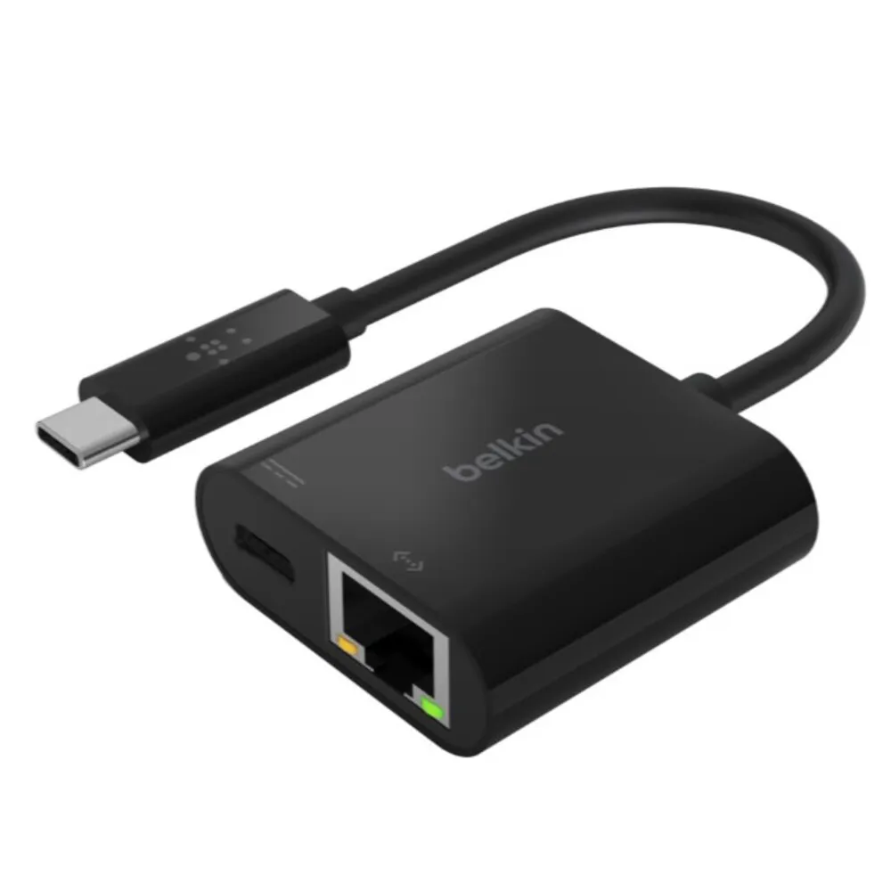 【BELKIN】USB-C 轉乙太網路+充電轉接器(轉接器)