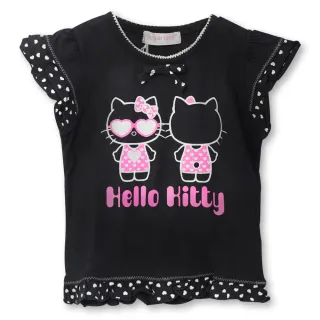 【TDL】Hello Kitty凱蒂貓日本進口兒童短袖衣服 上衣 T恤 適合身高100-110cm 032275/032282(平輸品)