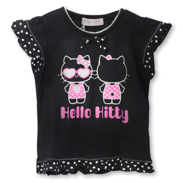 TDL Hello Kitty凱蒂貓日本進口兒童短袖衣服 上衣 T恤 適合身高100-110cm 032275/032282(平輸品)