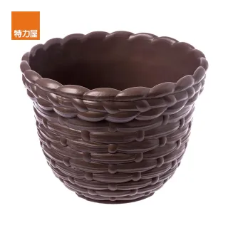 【特力屋】藤編PP圓型花盆6吋 咖啡