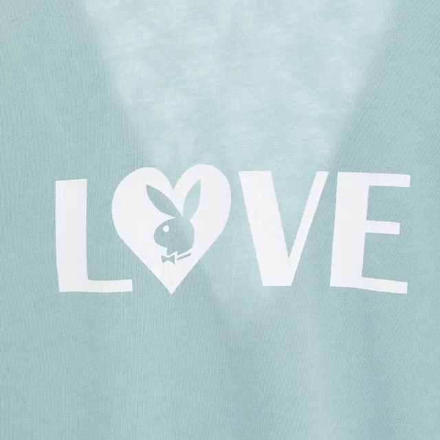 【PLAYBOY】美背蕾絲LOVE T恤(粉綠色)