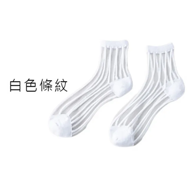 【OT SHOP】女款日系黑白色系透膚絲襪 玻璃襪 中筒襪 M1119(日系 百搭學院風 透視襪 中筒薄款襪子)